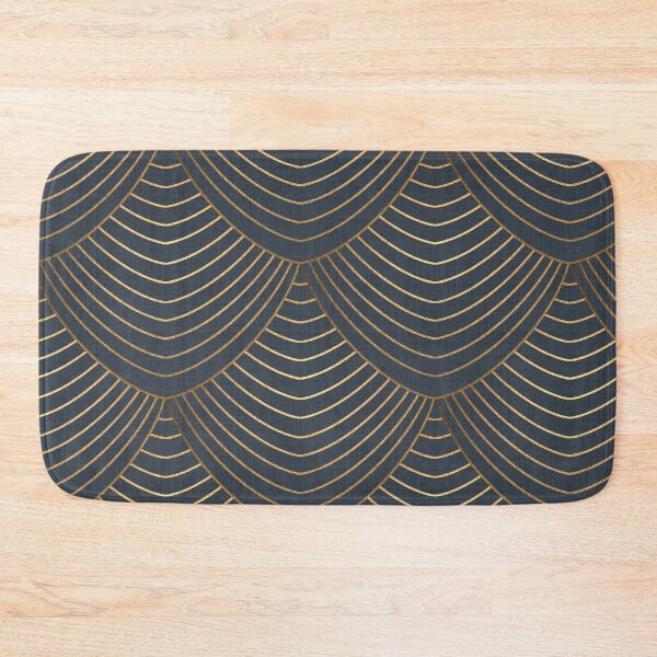 Item preview, Gold and Blue Art Deco Fish Scales designed and sold by inkblotcreative.