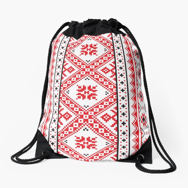 #Ukraine #Pattern - Ukrainian Embroidery: вишивка, vyshyvka #UkrainianPattern #UkrainianEmbroidery Drawstring Bag