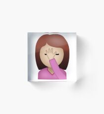 Lady Palm Face Emoji Acrylic Block
