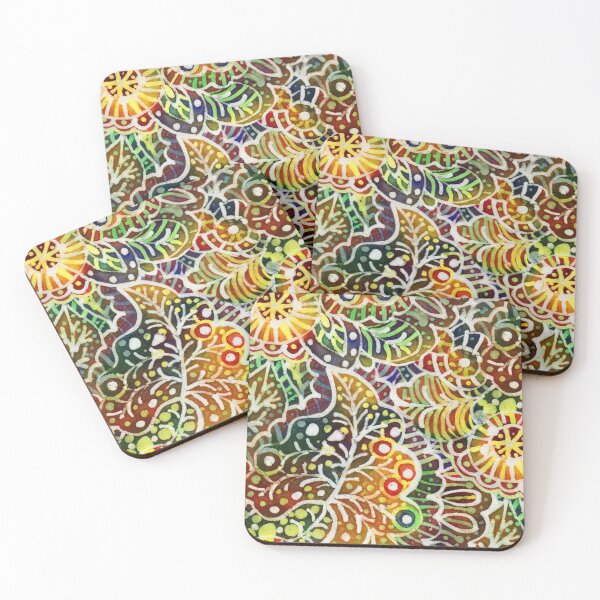 Item preview, Hot batik on natural silk, floral pattern designed and sold by lamarmarina.