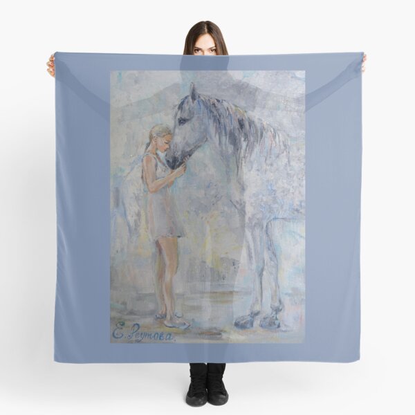 Item preview, A tender picture of a grey horse and a girl. designed and sold by Elena Reutova.