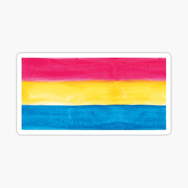pansexual flag - pride flag watercolor Sticker
