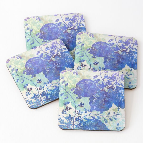 Item preview, Delicate Blue Floral Chinoiserie Chic Stencil  designed and sold by AndreaHelmArt.