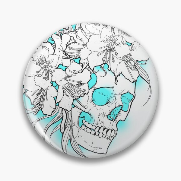 Item preview, Blue Rhododendron Skull designed and sold by MirandaTattoo.