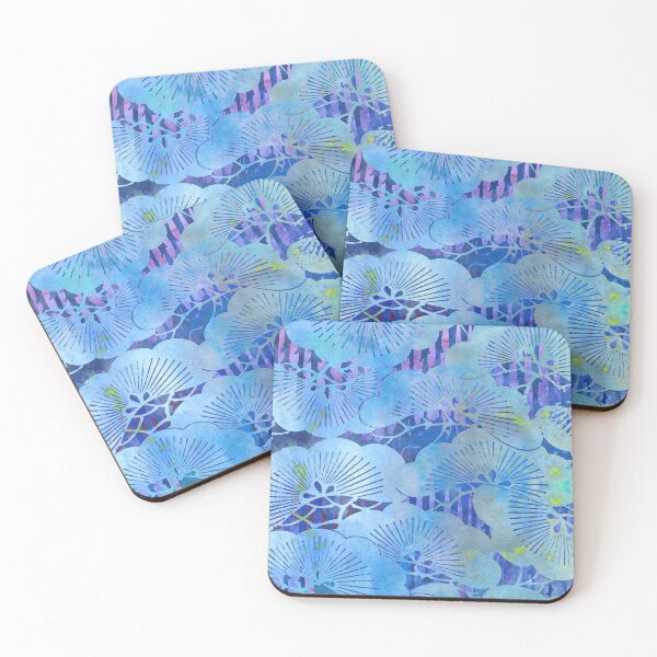 Item preview, Blue Chinoiserie Chic Mimosa Flower Stencil  designed and sold by AndreaHelmArt.