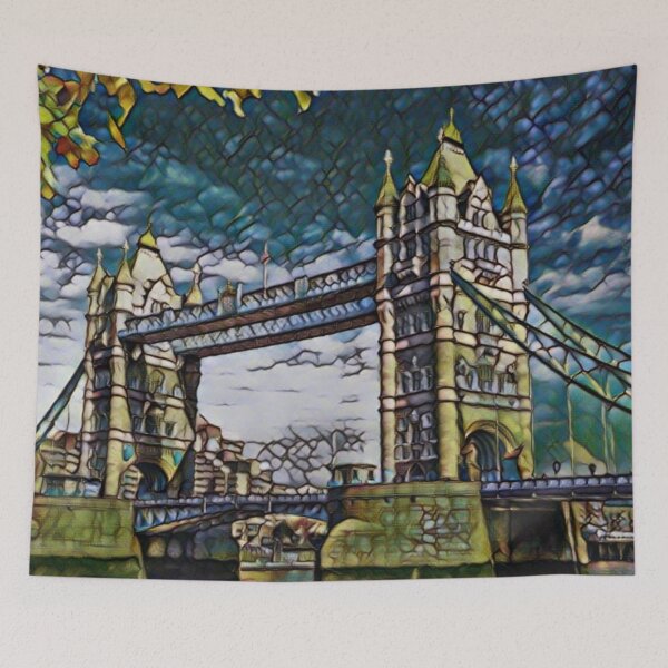 Item preview, Uk Bridge Artistic Illustration Broken Green Glass Style designed and sold by D4li98.