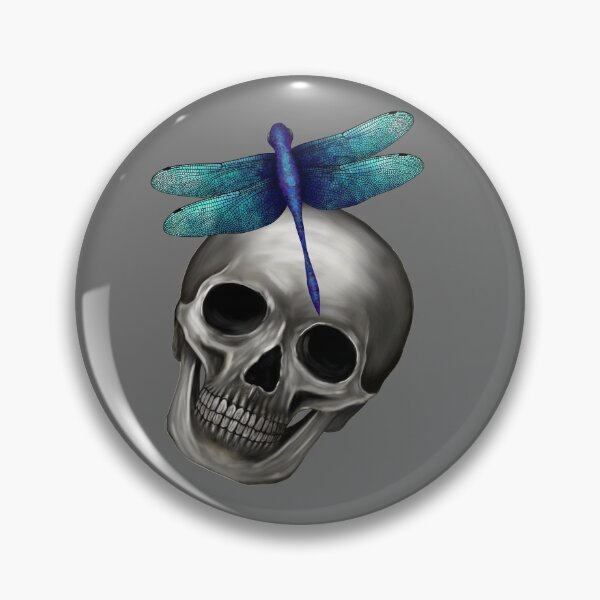 Item preview, Skulls and blue dragonflies designed and sold by BlueMothShop.
