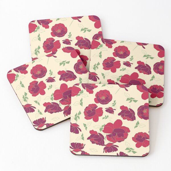 Item preview, English Roses in Cream and Red designed and sold by FEM-creative.