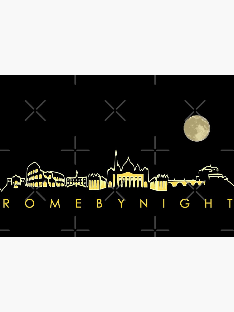 Rome By Night Panorama Roman City Silhouette by thespottydogg