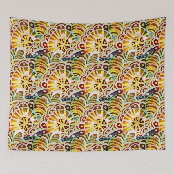 Item preview, Hot batik on natural silk. Floral ornament designed and sold by lamarmarina.