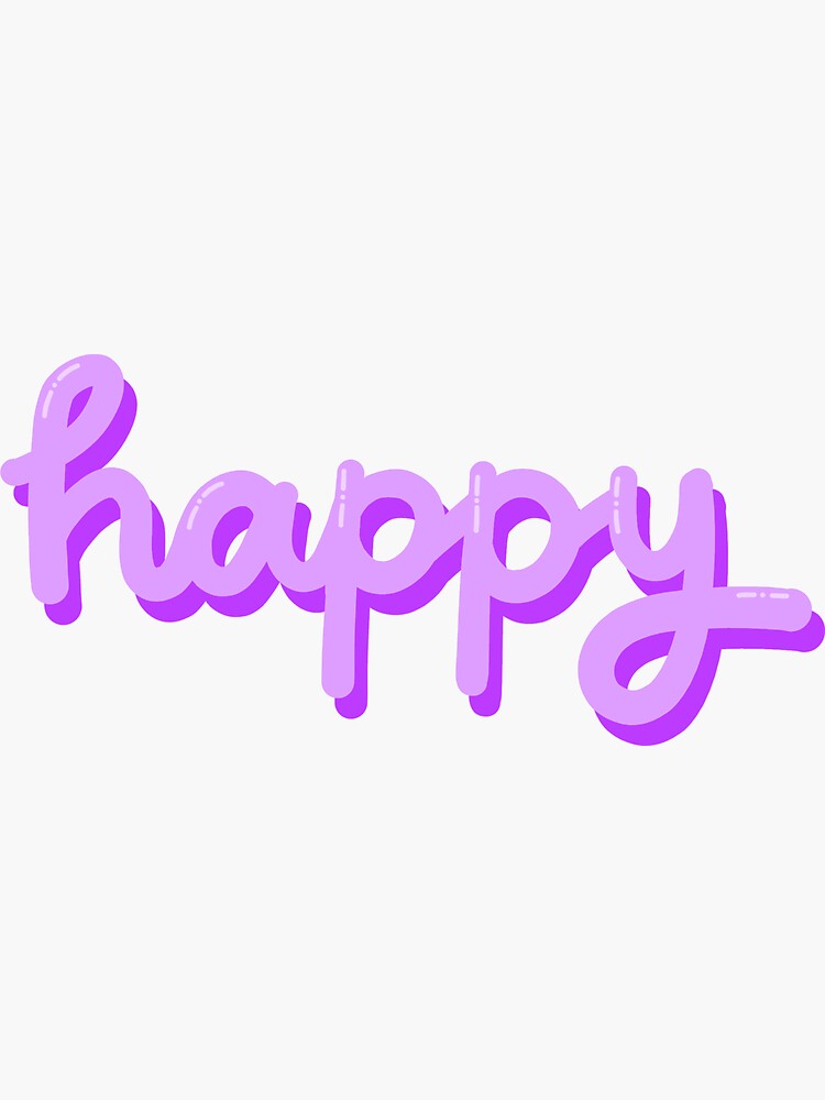 happy in bubble letters