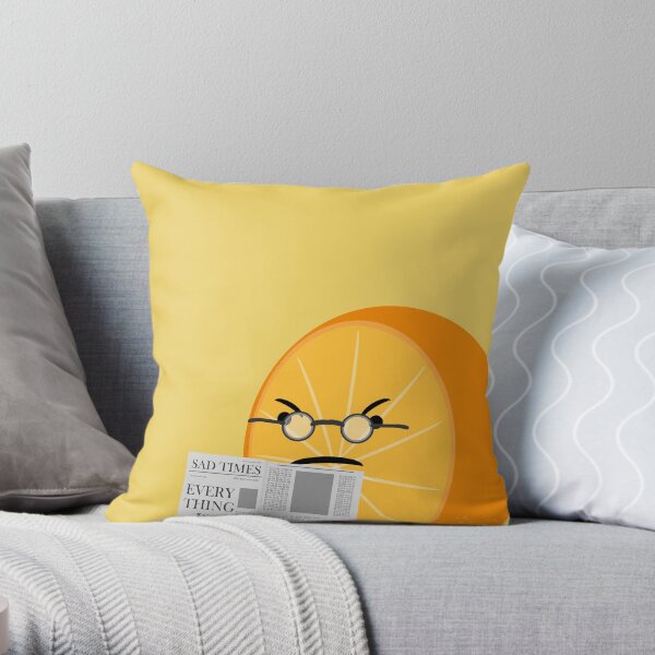 Grumpy Orange Throw Pillow