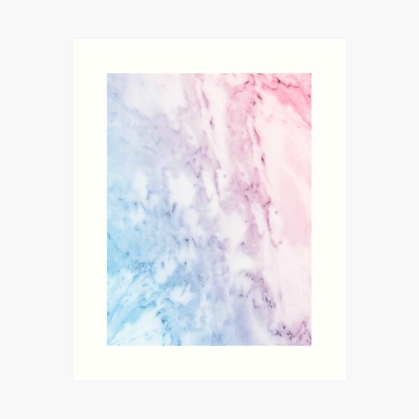 Blue, Purple, Pink Ombre Marble Wallpaper Art Print