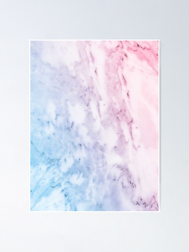 blue purple pink ombre marble wallpaper poster by volkaneeka redbubble redbubble