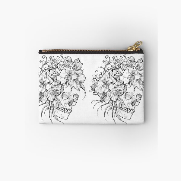 Item preview, Dotwork Rhododendron Skull designed and sold by MirandaTattoo.