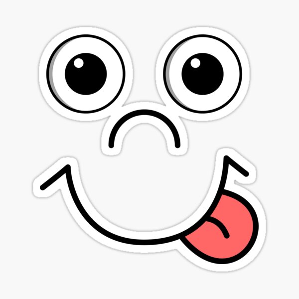 "Cute funny smiling cartoon face" Sticker by mrhighsky Redbubble