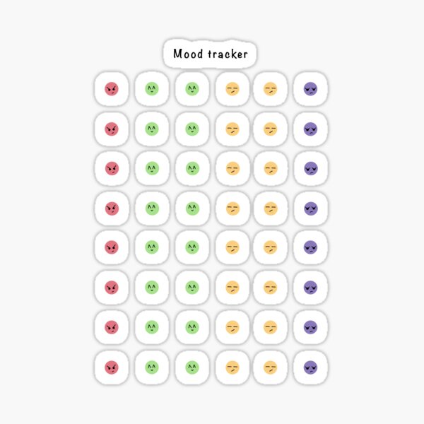 Mood tracker - 48 mood dots  Sticker for Sale by Hyper-Hoot