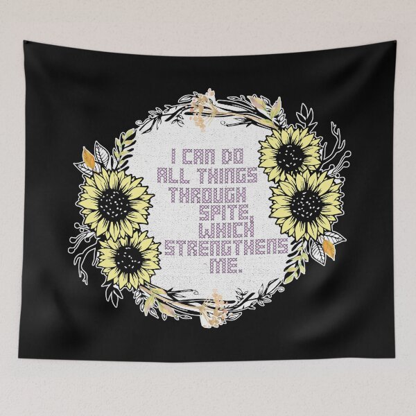 Item preview, Sunflower Cross Stitch I Can Do All Things Through Spite, Which Strengthens Me designed and sold by aaallsmiles.
