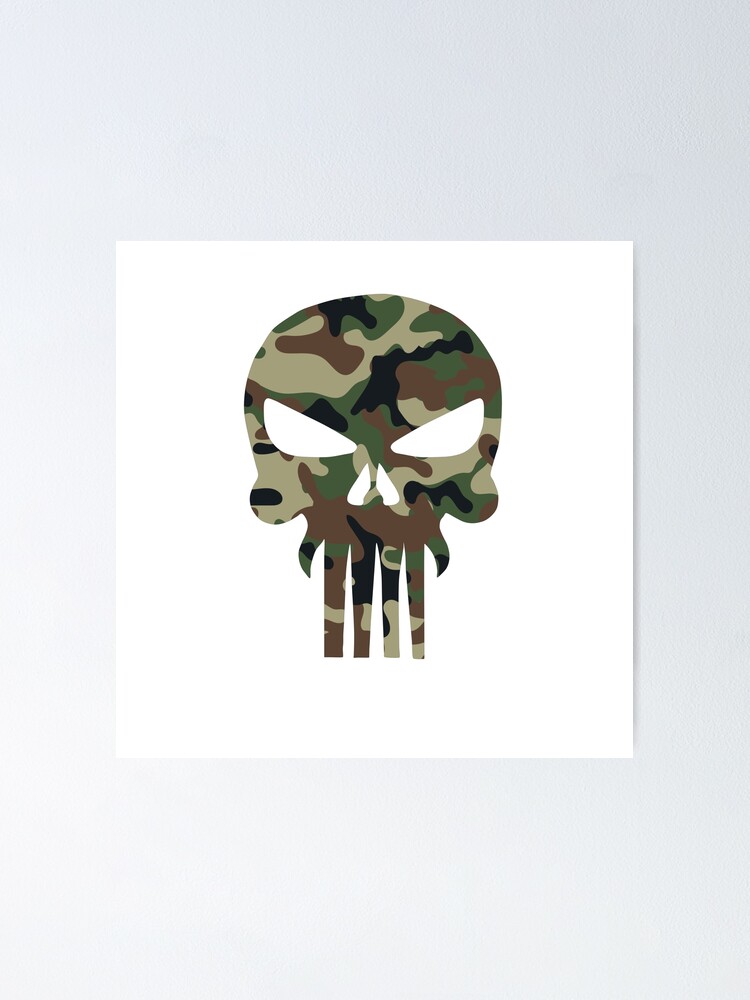 Punisher Skull US Army Veteran camo Baseball Jersey -   Worldwide Shipping