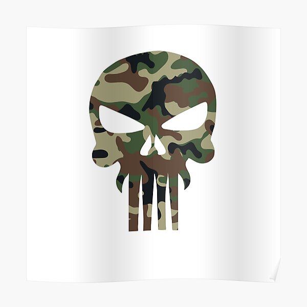 US Navy Punisher Skull Camo Baseball Jersey 