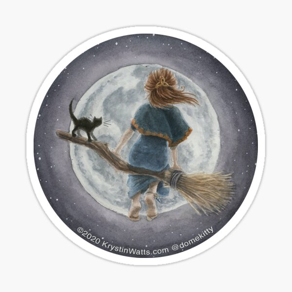Luna and the Moon Sticker