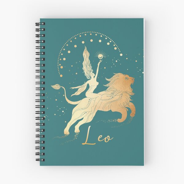 Item preview, Leo woman Riding a Lion in the Stars with the Moon and the Sun - Teal designed and sold by Breece.