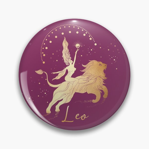 Item preview, Leo zodiac / astrological sign woman Riding a Lion in the Stars with the Moon and the Sun - Pink designed and sold by Breece.