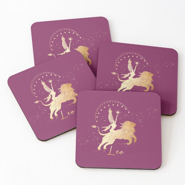 Item preview, Leo zodiac / astrological sign woman Riding a Lion in the Stars with the Moon and the Sun - Pink designed and sold by Breece.