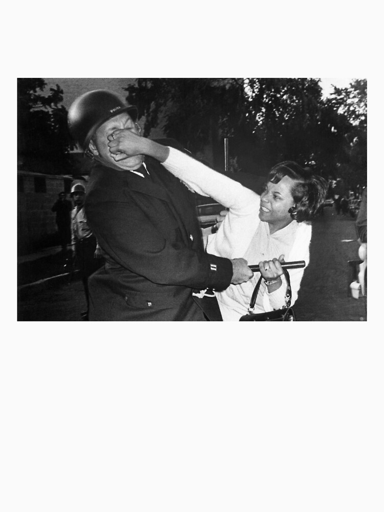 Black woman punching police officer by Robin-