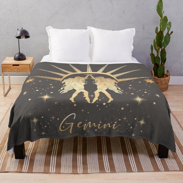 Item preview, Gemini Twins Night and Day Sun and Stars - Gray designed and sold by Breece.