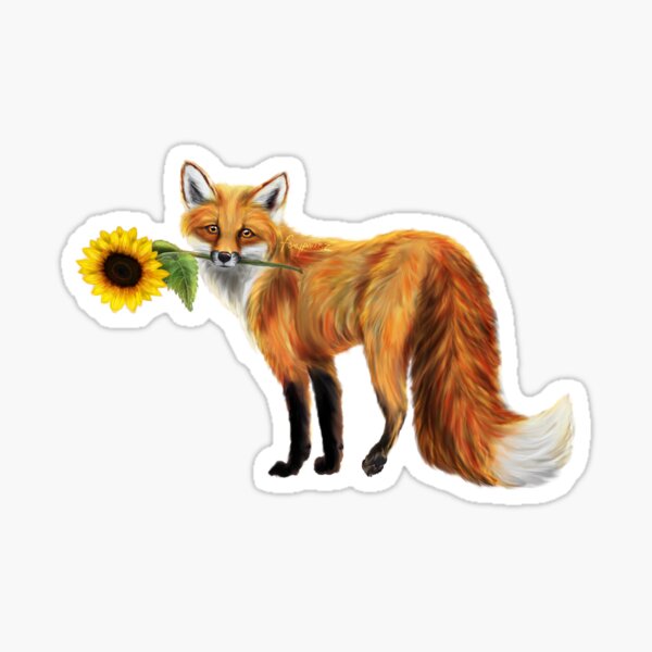 Item preview, Fox With Sunflower designed and sold by FoxyPawsz.
