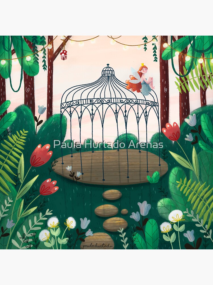 Imagen 3 de 3, Pegatina con la obra El Jardín del hada, diseñada y vendida por paulahurtado.