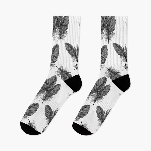 Item preview, Black Feather Pattern on White Background designed and sold by rianfee.