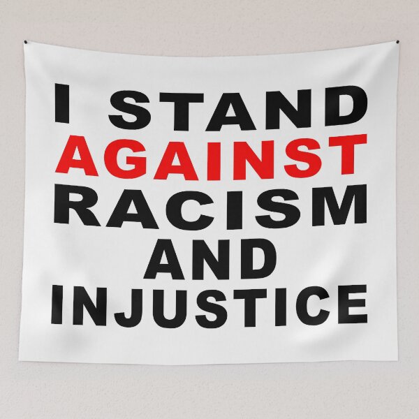 Item preview, I STAND AGAINST RACISM AND INJUSTICE - Black Writing designed and sold by akaiawa.