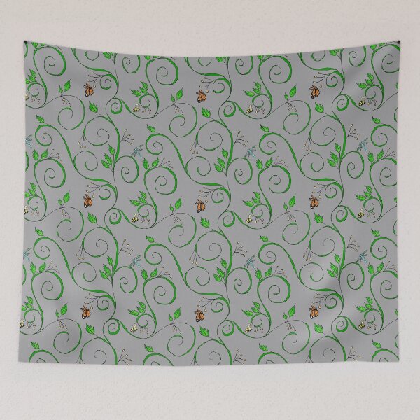 Item preview, Swirling vines with insects designed and sold by SaraKenny.
