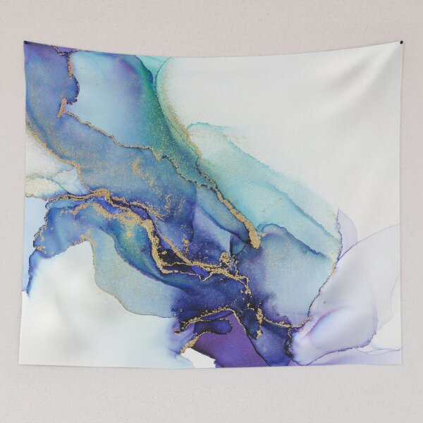 Item preview, Electric Sea Violet Turquoise Ink  designed and sold by Olga Shvartsur.
