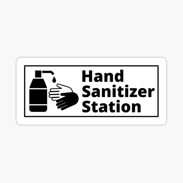 Vista previa del artículo con la obra «Letrero de estación desinfectante de manos - blanco y negro», diseñado y vendido por SocialShop.