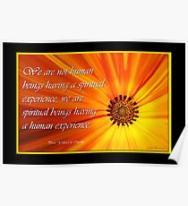 We are not humans having a spiritual experience Poster