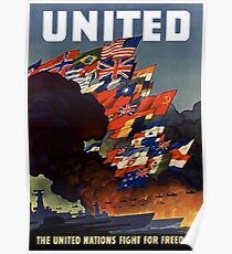 The United Nations Fight For Freedom Poster
