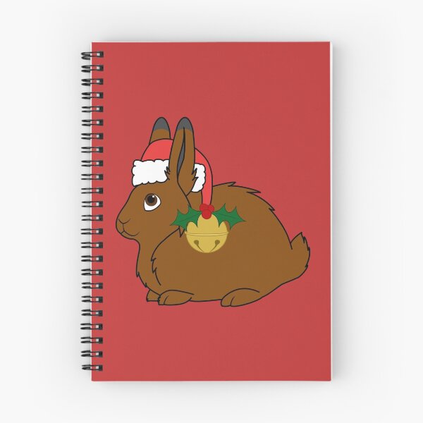 Item preview, Brown Arctic Hare with Red Santa Hat, Holly & Gold Bell designed and sold by Grifynne.