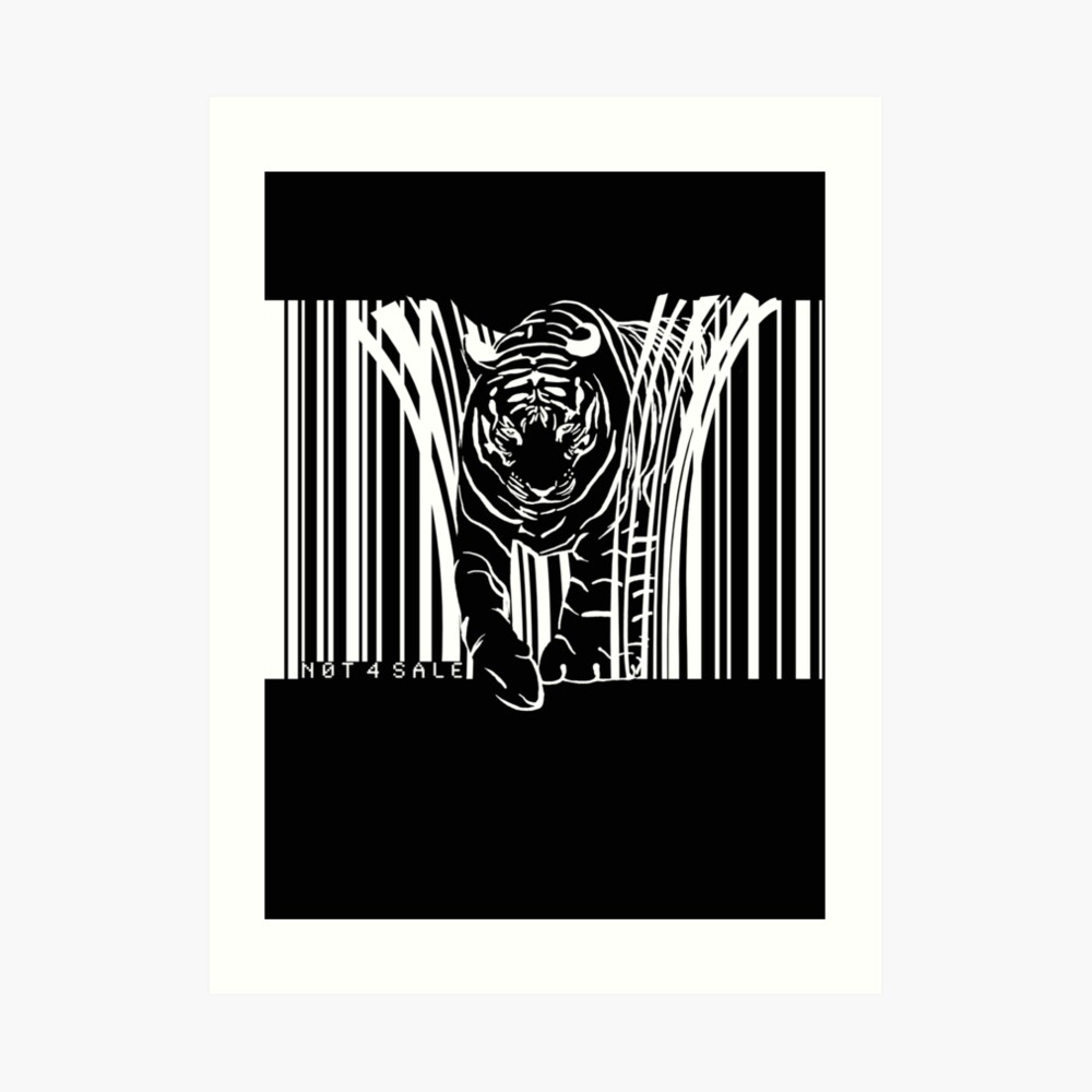 WHITE TIGER BARCODE  Art Print for Sale by SFDesignstudio