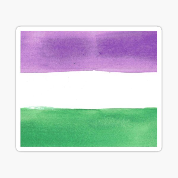 genderqueer pride flag - watercolor Sticker