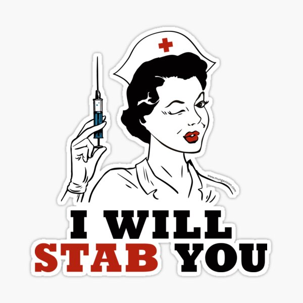 Men's Nurse Stab You Black T-Shirt Tank Top Funny Humor LVN Medical  Health Care
