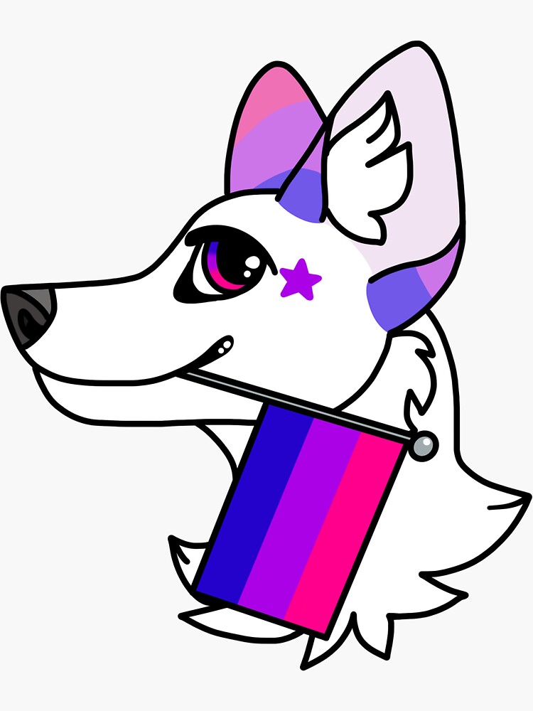 Bisexual Pride Flag Wolf Sticker For Sale By Moonulo Redbubble