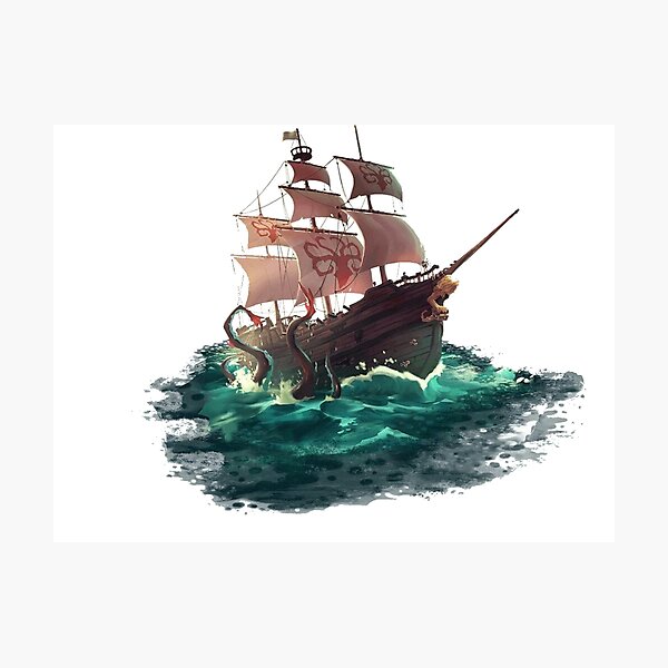Sea Of Thieves Galleon Kraken Design Photographic Print