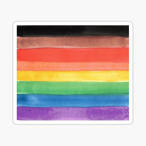 pride flag - inclusive pride flag watercolor Sticker