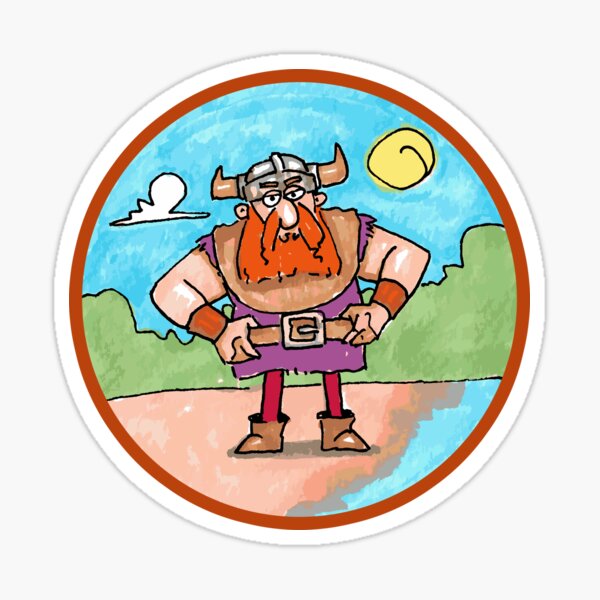 Cartoon viking Sticker