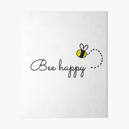 Bee Happy, Bumble Bee, Bee Lover, Bumble Bee Gift Art Print by JMG Outdoors