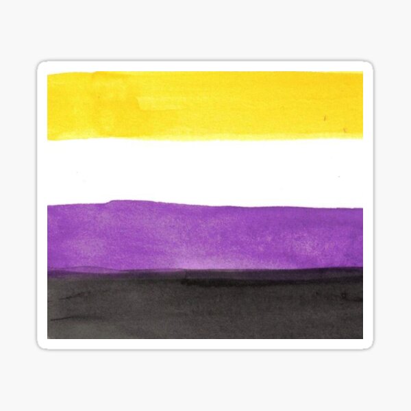 non-binary pride flag - nonbinary flag watercolor Sticker