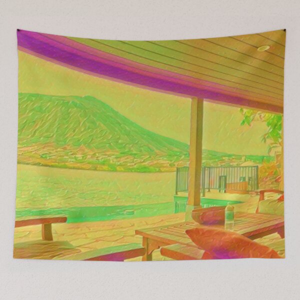Item preview, Usa Hawaii House Beach Artistic Illustration Acid Style designed and sold by D4li98.
